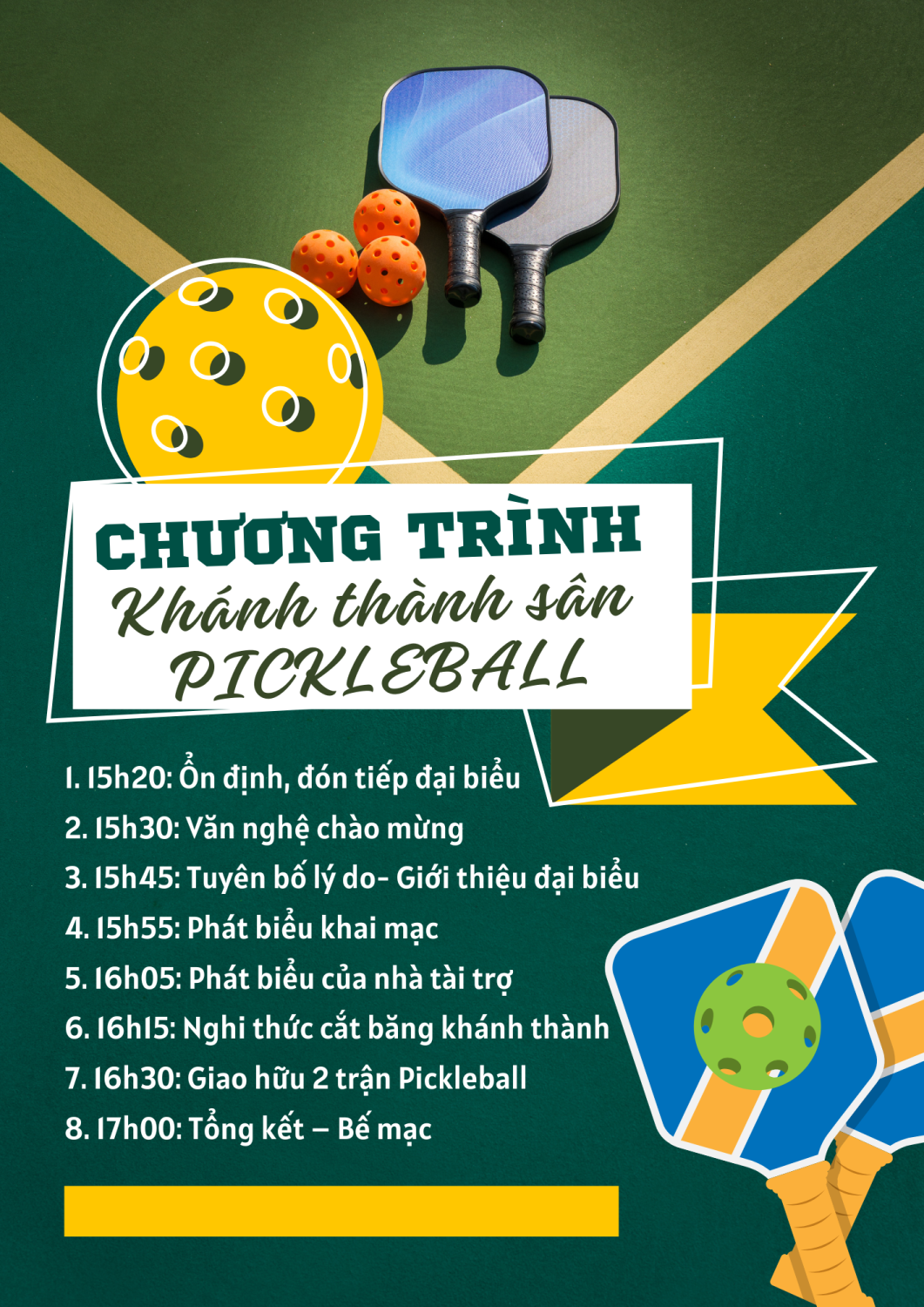 CHƯƠNG TRÌNH KHÁNH THÀNH SÂN PICLKEBALL
