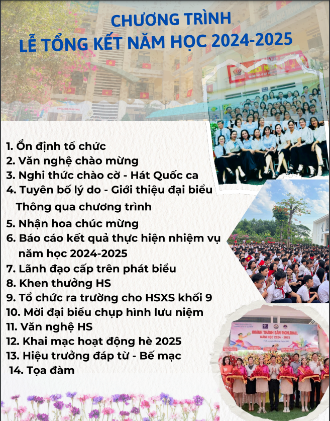 Chương trình Lễ tổng kết năm học 2024-2025