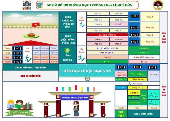 Sơ đồ phòng học và Giáo viên chủ nhiệm các lớp năm học 2025-2026