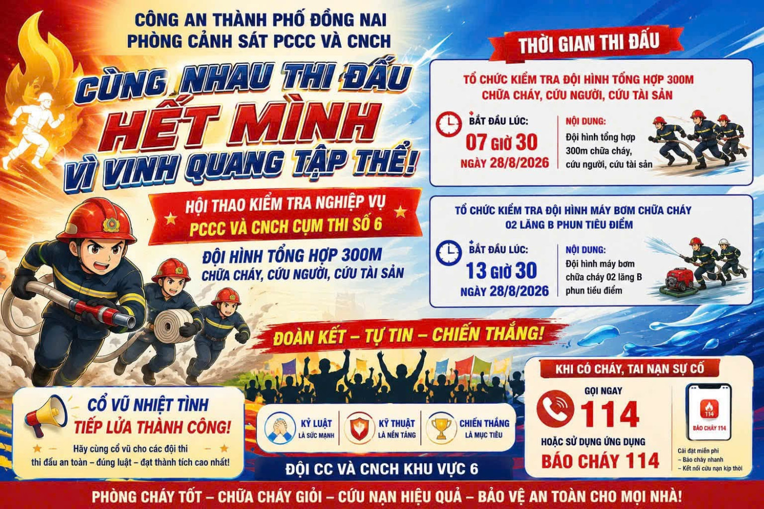 Thi PCCC (đội 1 & đội 2 trường THCS Vĩnh An)